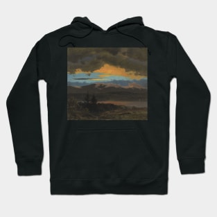 Sunset across the Hudson Valley, New York by Frederic Edwin Church Hoodie